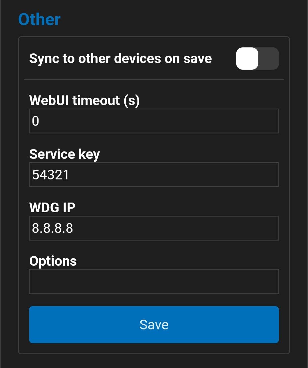 Other module settings preview